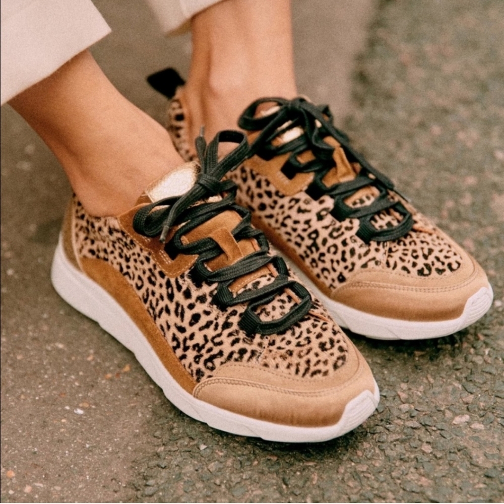 Sezane Sama Sneakers In Leopard Size 7